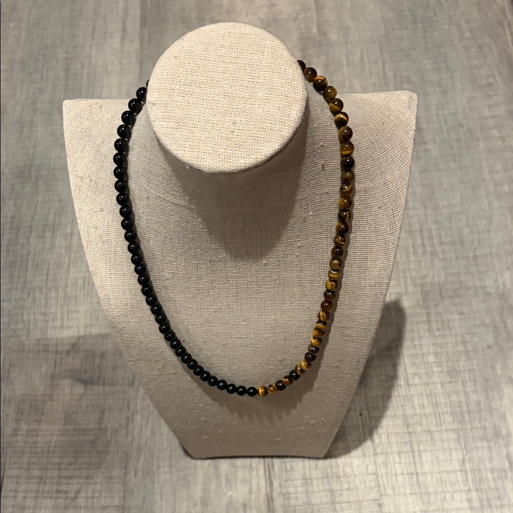 Handmade Black and Brown Beaded Women's Necklace